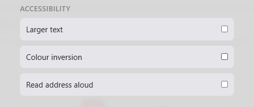 Accessibility features
