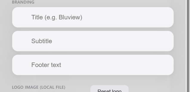 Customisable settings example 2