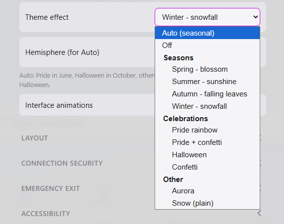 Seasonal designs example